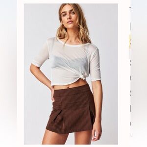 Free People Brown Pin Stripe Skirt